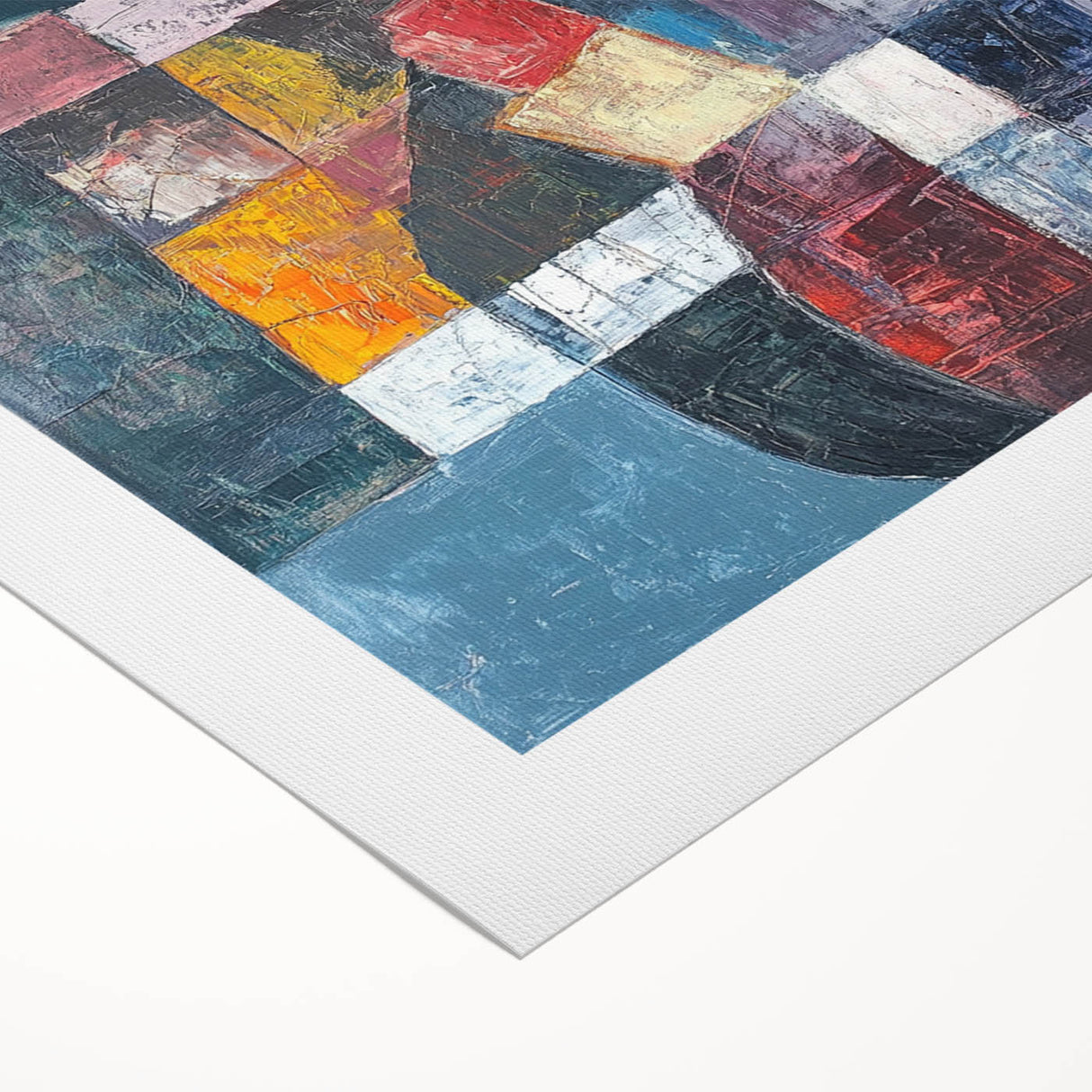 Geometric Abstract Expressionist Wall Art – Textured Modern Canvas