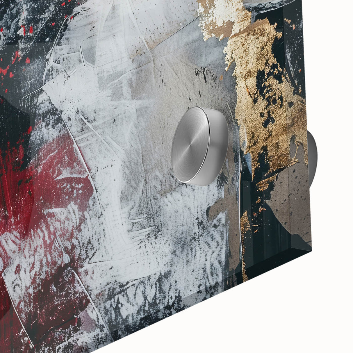 Textured Red and Gold Drama – Bold Abstract Wall Art Print