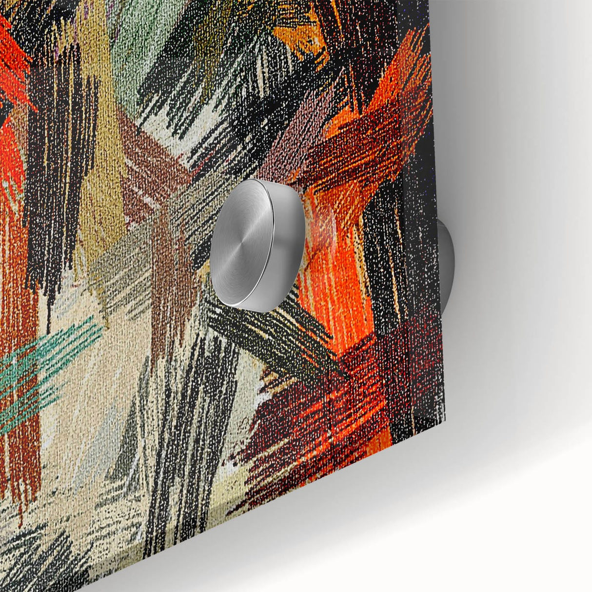 Large Abstract Canvas – Moody Modern Wall Art in Red, Black & Green