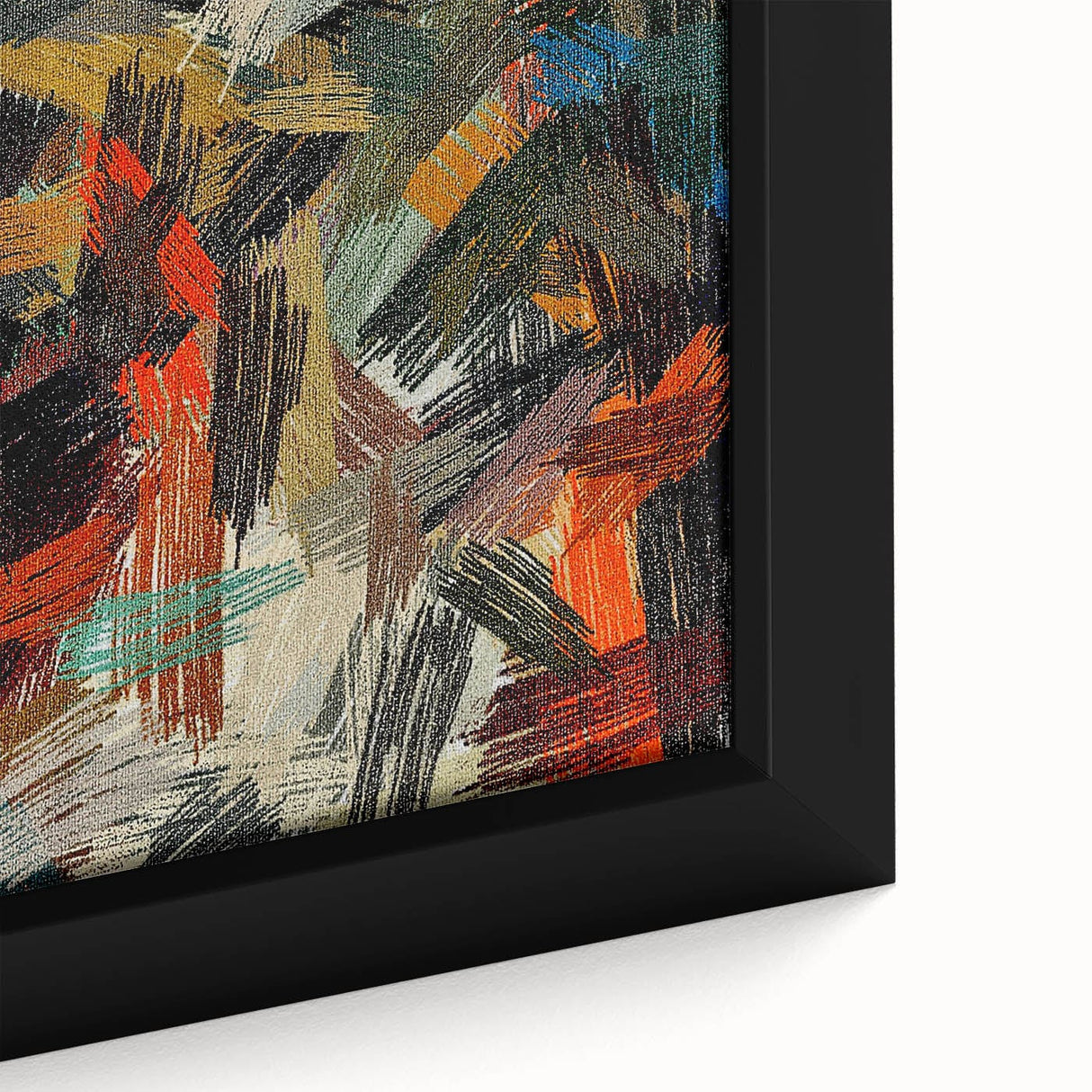 Large Abstract Canvas – Moody Modern Wall Art in Red, Black & Green
