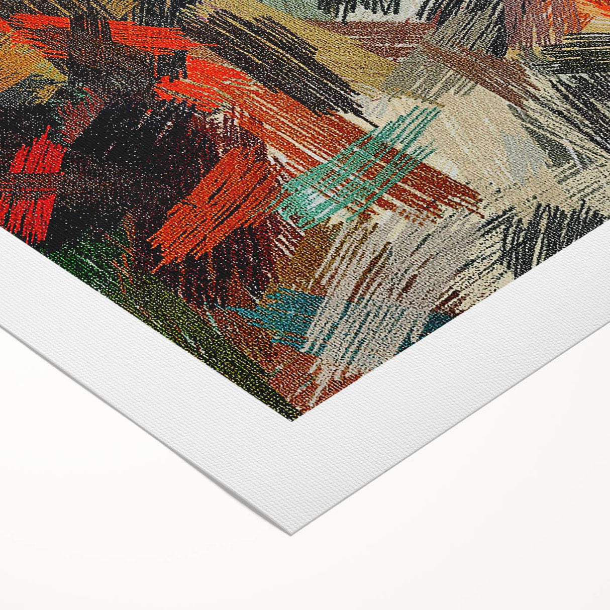 Large Abstract Canvas – Moody Modern Wall Art in Red, Black & Green