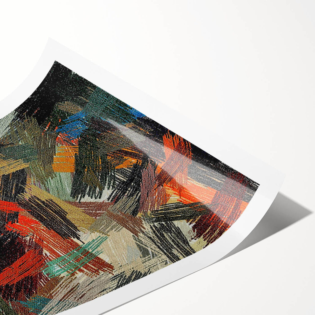 Large Abstract Canvas – Moody Modern Wall Art in Red, Black & Green