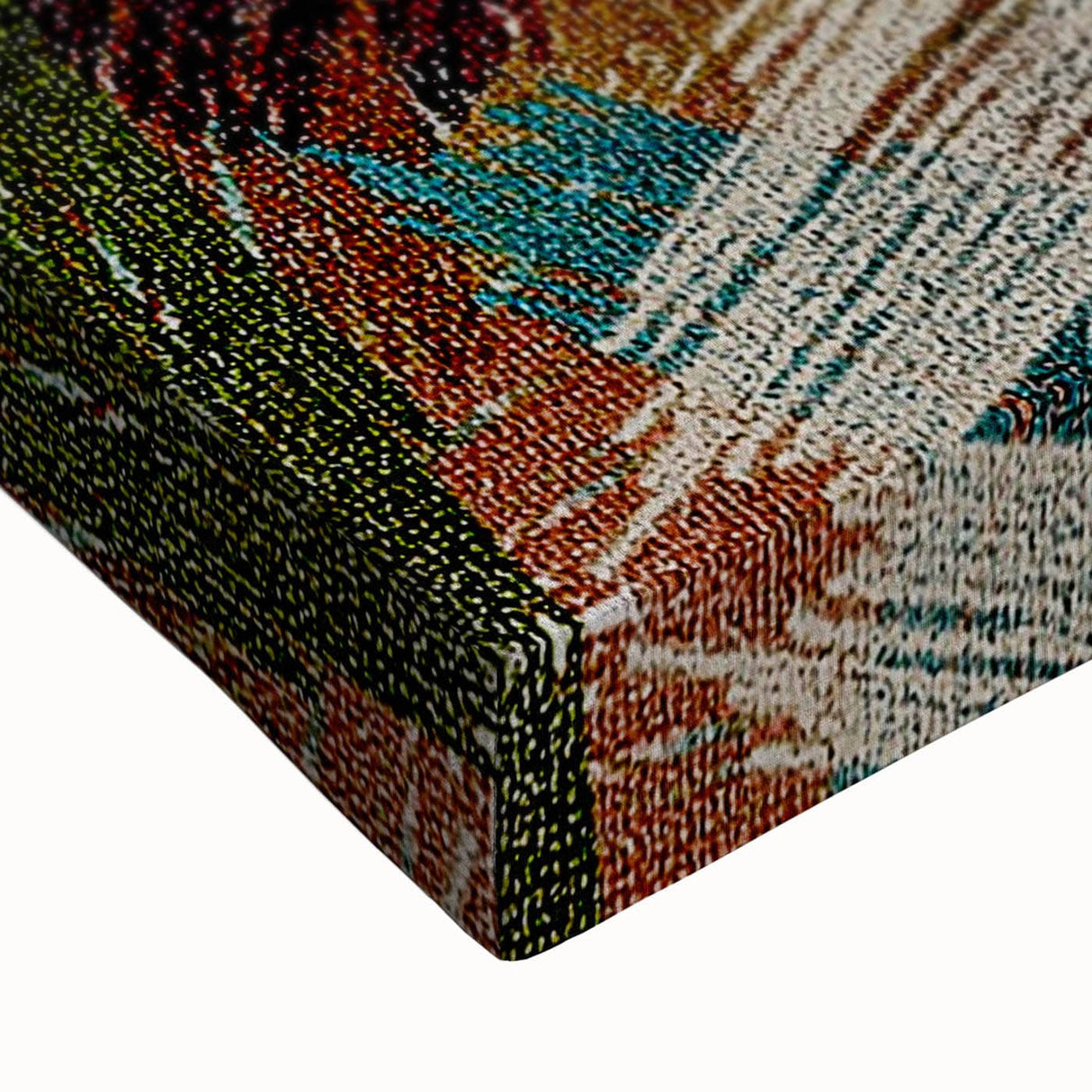 Large Abstract Canvas – Moody Modern Wall Art in Red, Black & Green