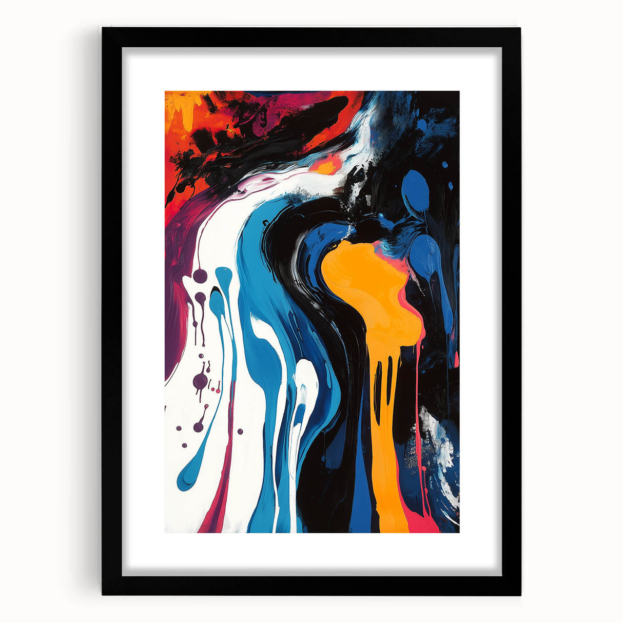 Bold Abstract Expressionist Wall Art – Colorful Drip Canvas Print
