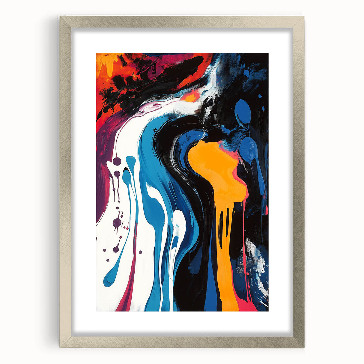 Bold Abstract Expressionist Wall Art – Colorful Drip Canvas Print