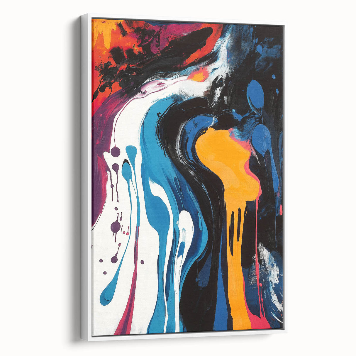 Bold Abstract Expressionist Wall Art – Colorful Drip Canvas Print