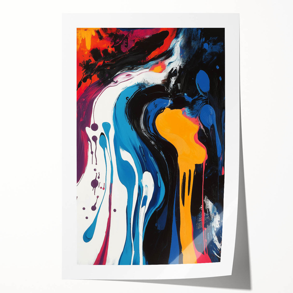Bold Abstract Expressionist Wall Art – Colorful Drip Canvas Print