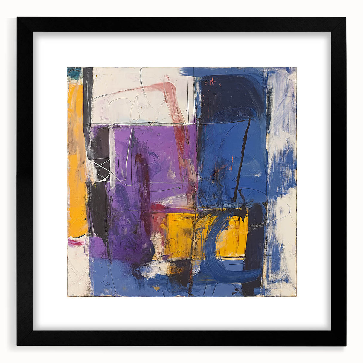 Modern Abstract Expressionist Wall Art – Bold Colorful Canvas