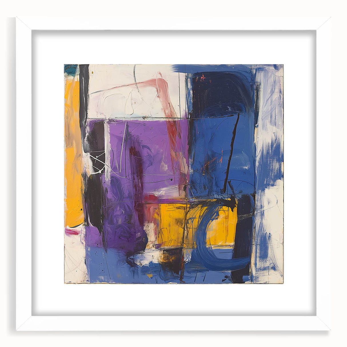 Modern Abstract Expressionist Wall Art – Bold Colorful Canvas
