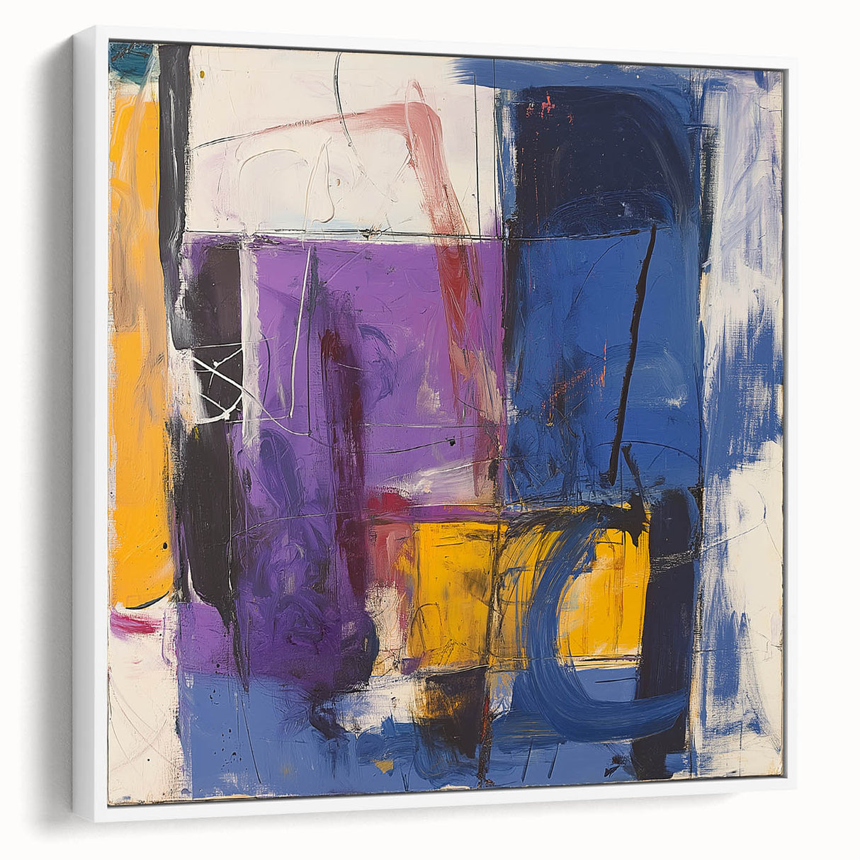 Modern Abstract Expressionist Wall Art – Bold Colorful Canvas
