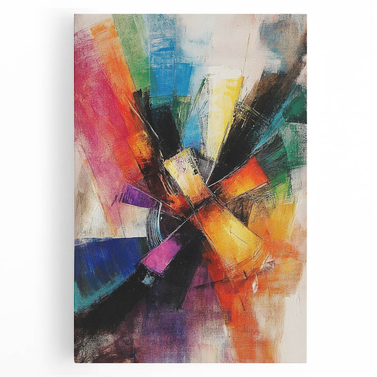 Vibrant Abstract Expressionist Wall Art – Multicolor Canvas Print