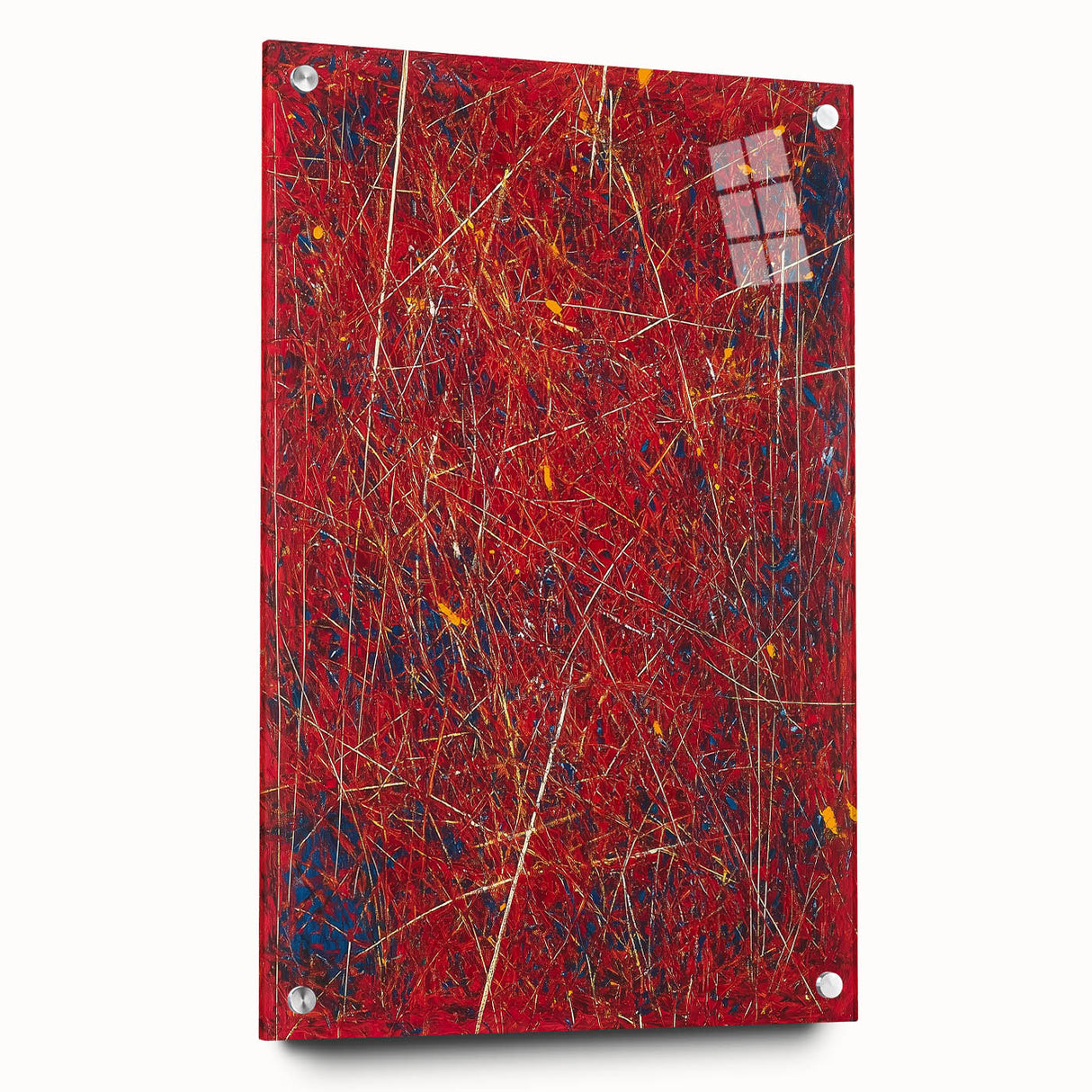 Fiery Abstract Expressionist Wall Art – Bold Red Canvas Print
