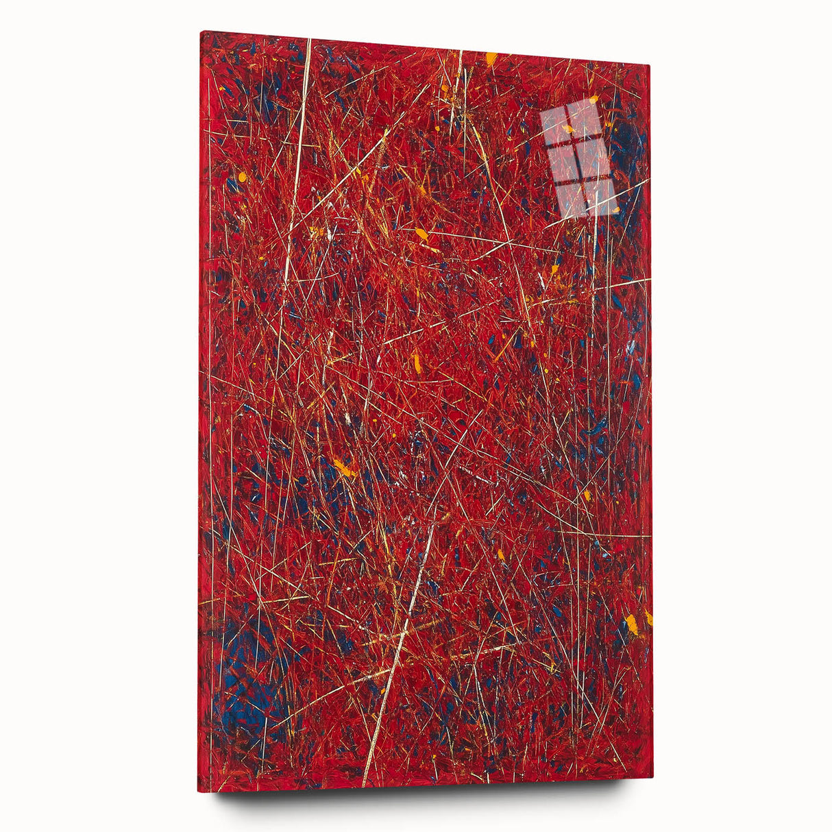 Fiery Abstract Expressionist Wall Art – Bold Red Canvas Print