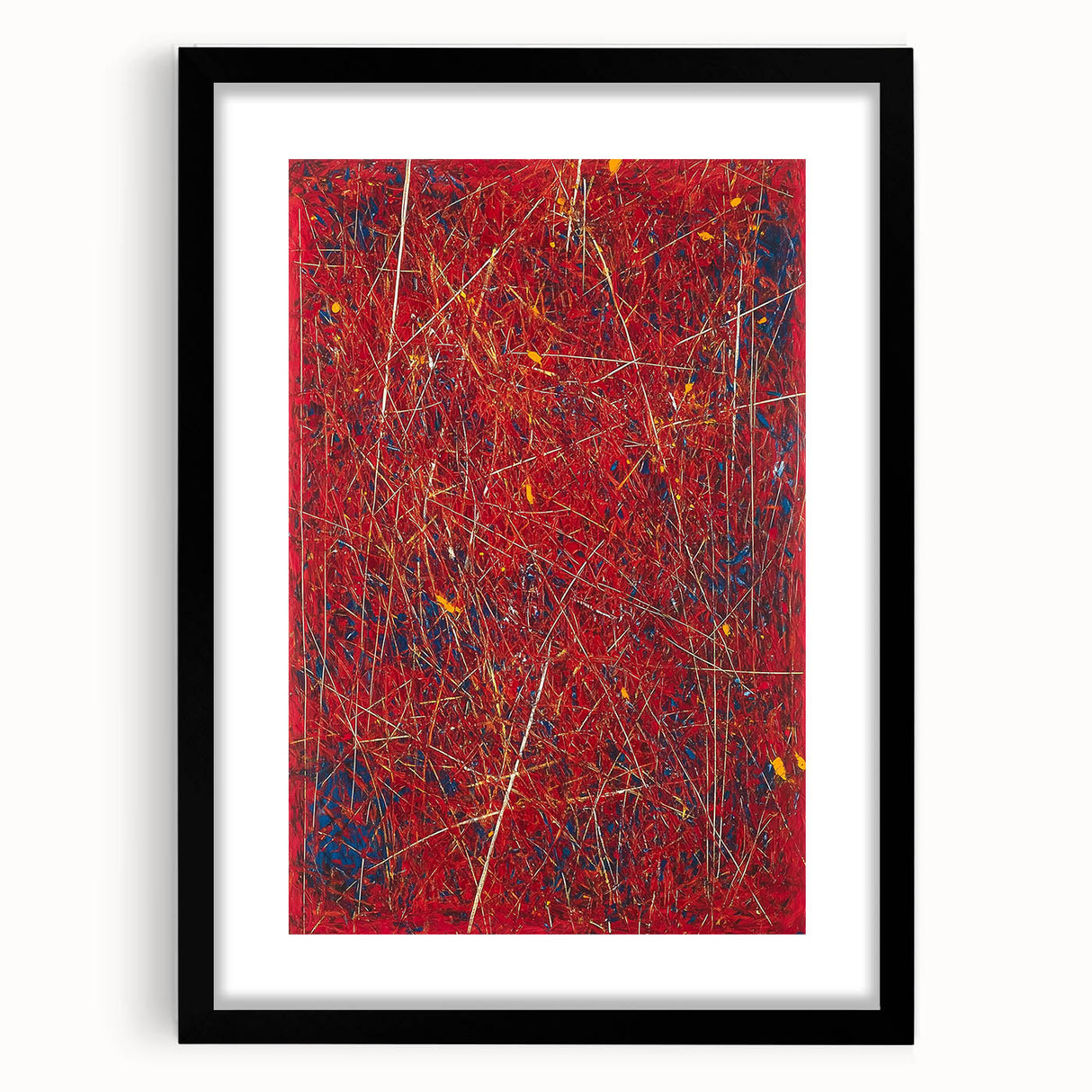 Fiery Abstract Expressionist Wall Art – Bold Red Canvas Print