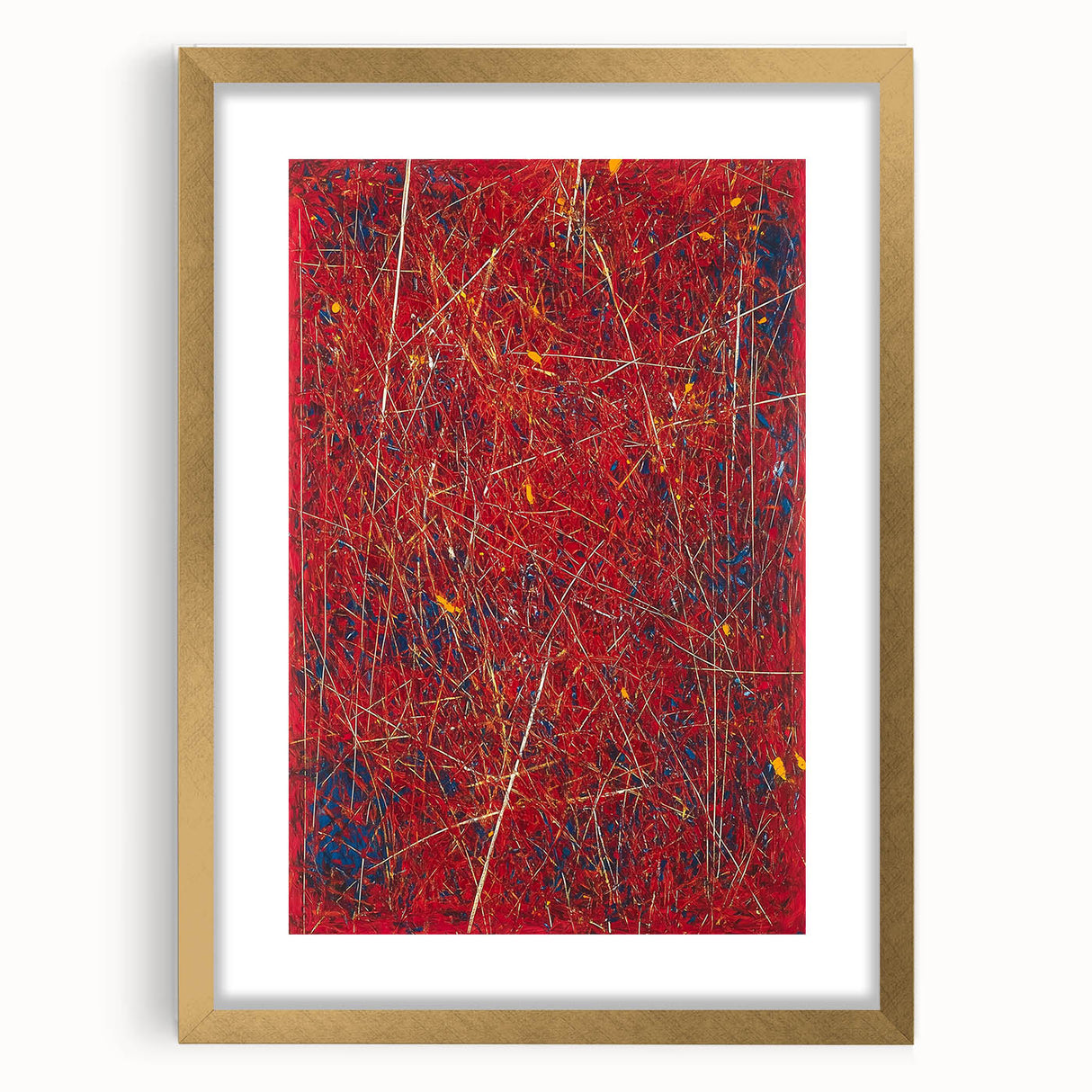 Fiery Abstract Expressionist Wall Art – Bold Red Canvas Print