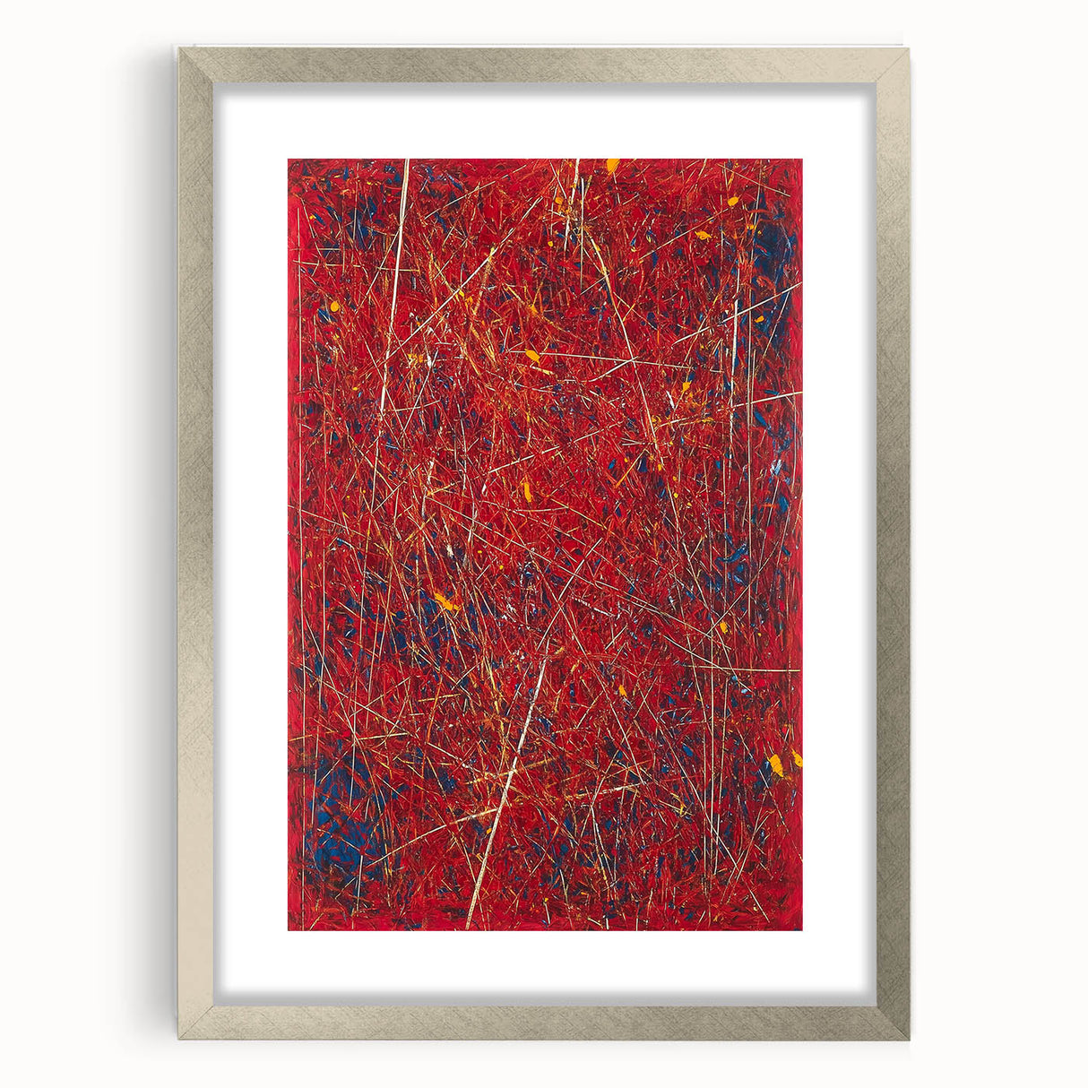 Fiery Abstract Expressionist Wall Art – Bold Red Canvas Print