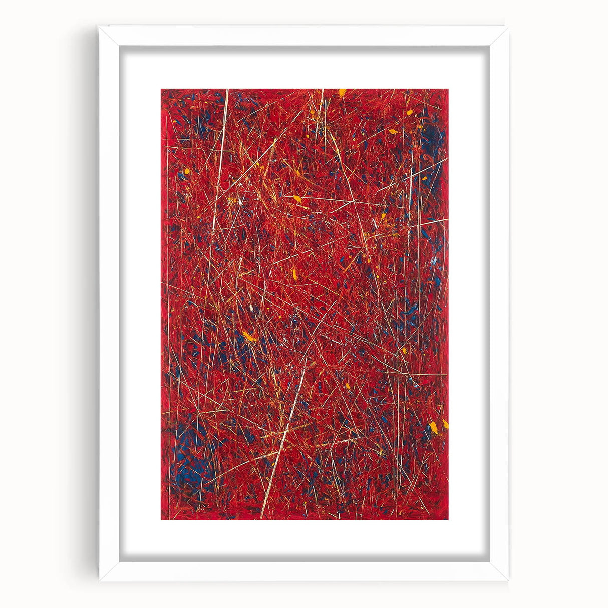 Fiery Abstract Expressionist Wall Art – Bold Red Canvas Print