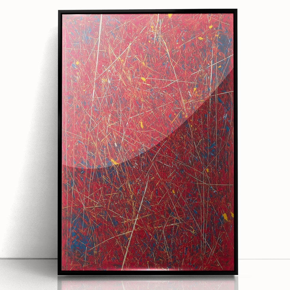 Fiery Abstract Expressionist Wall Art – Bold Red Canvas Print