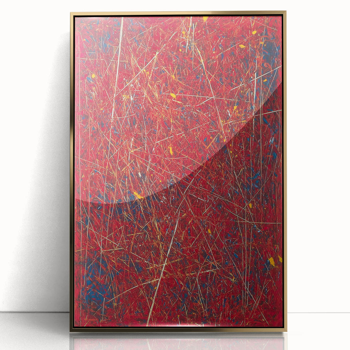 Fiery Abstract Expressionist Wall Art – Bold Red Canvas Print