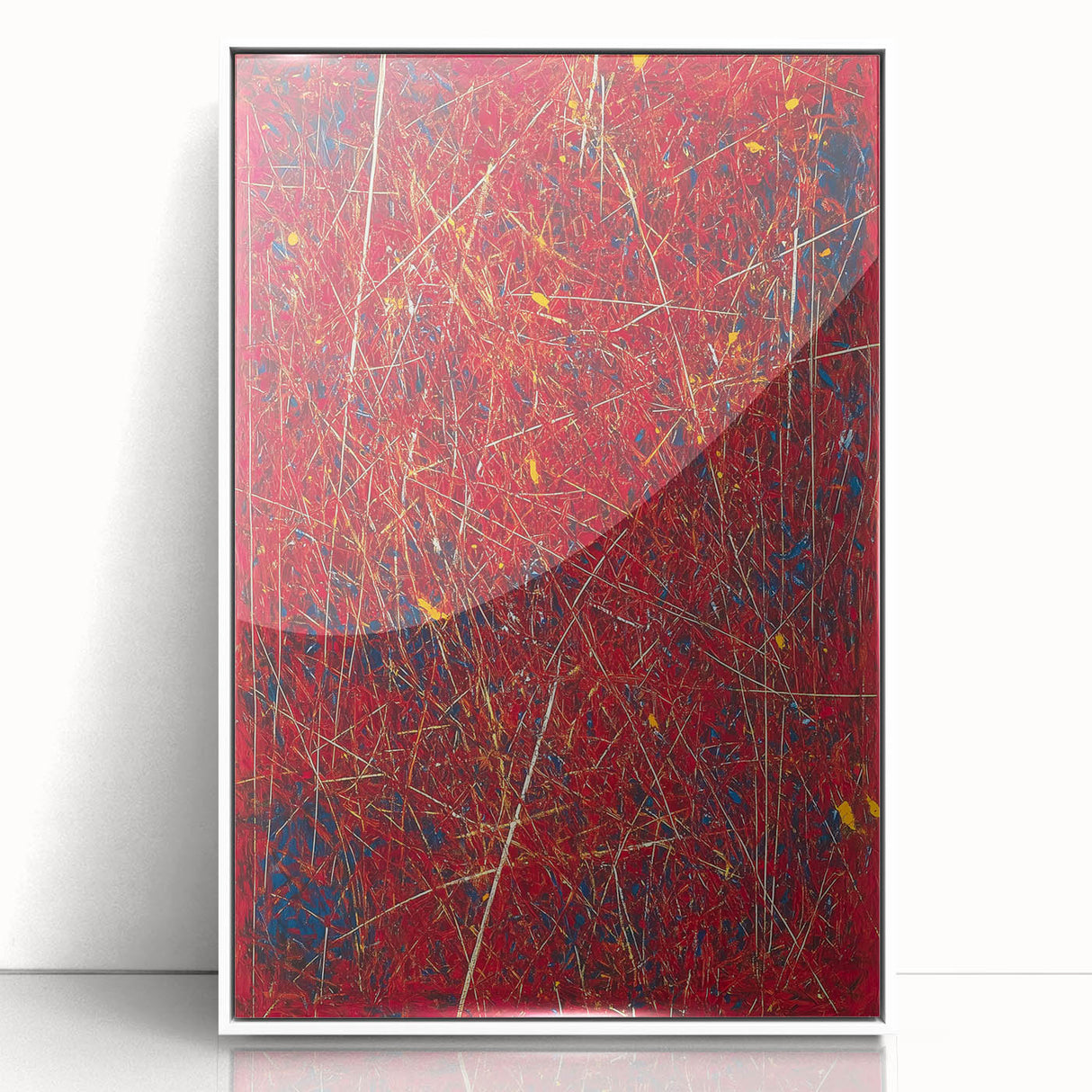 Fiery Abstract Expressionist Wall Art – Bold Red Canvas Print