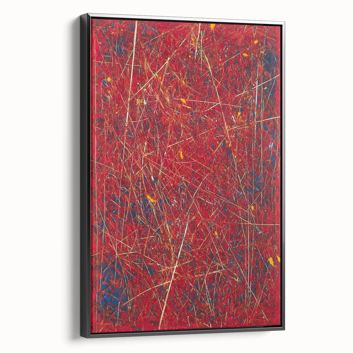 Fiery Abstract Expressionist Wall Art – Bold Red Canvas Print