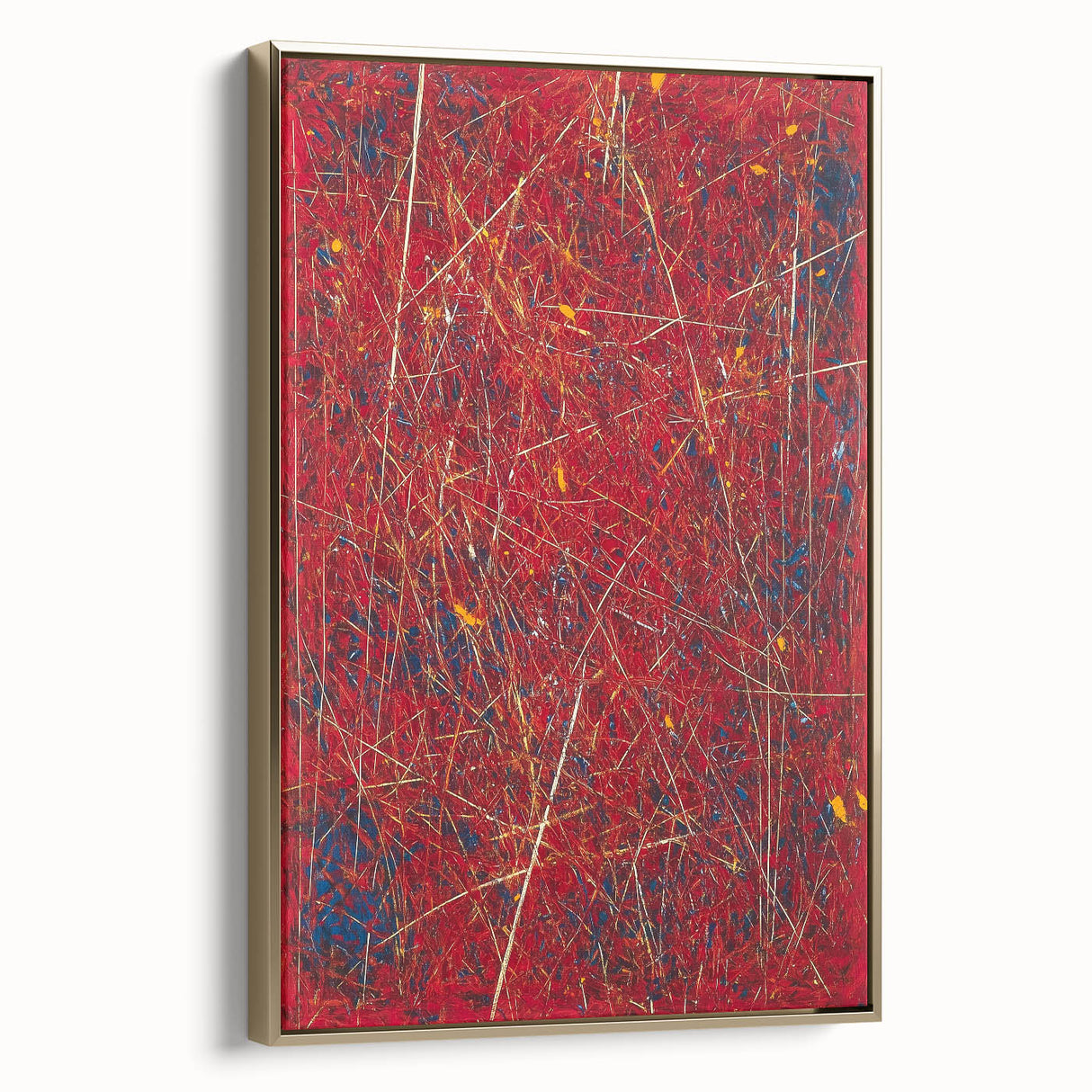 Fiery Abstract Expressionist Wall Art – Bold Red Canvas Print