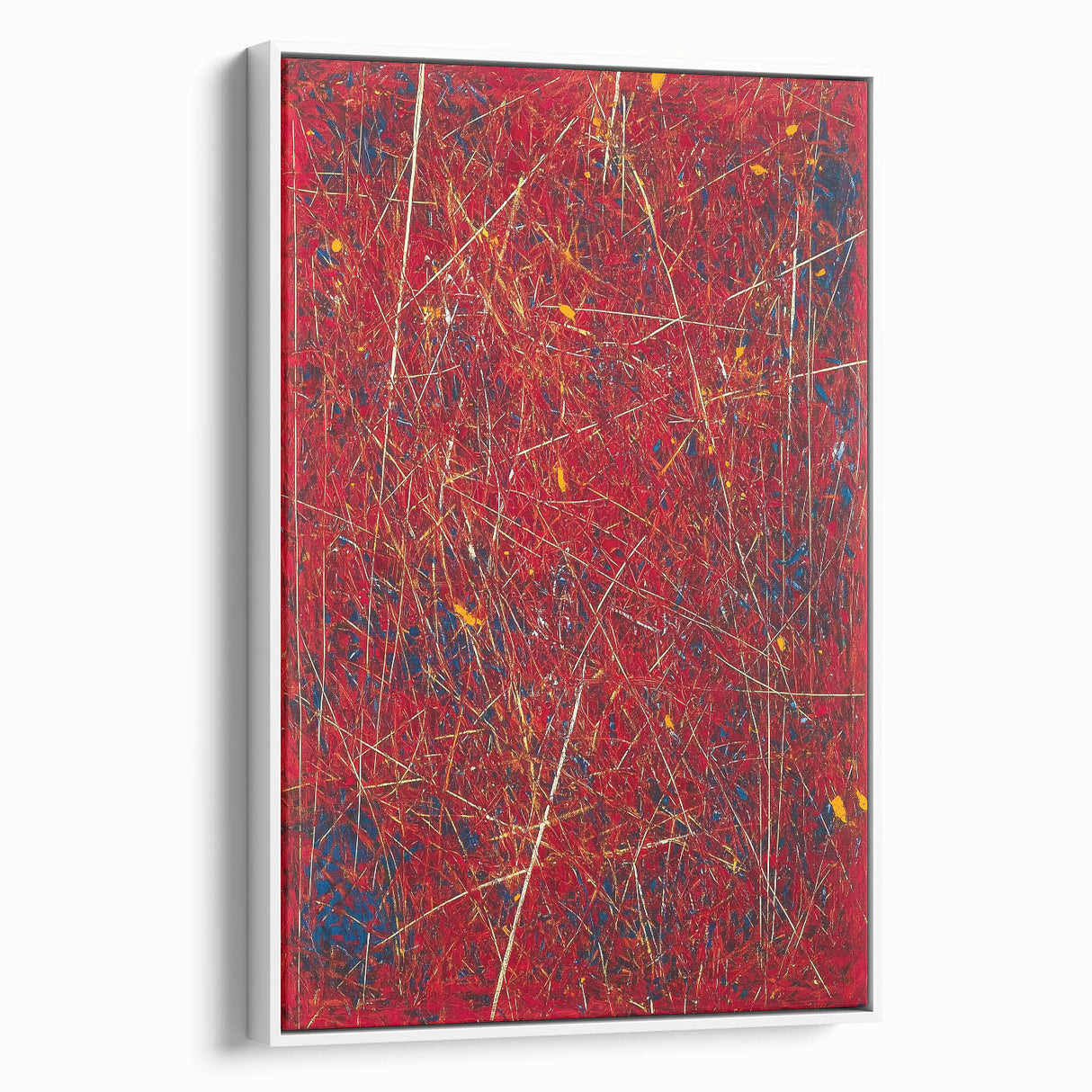 Fiery Abstract Expressionist Wall Art – Bold Red Canvas Print
