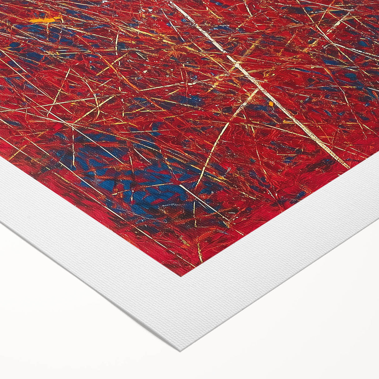 Fiery Abstract Expressionist Wall Art – Bold Red Canvas Print