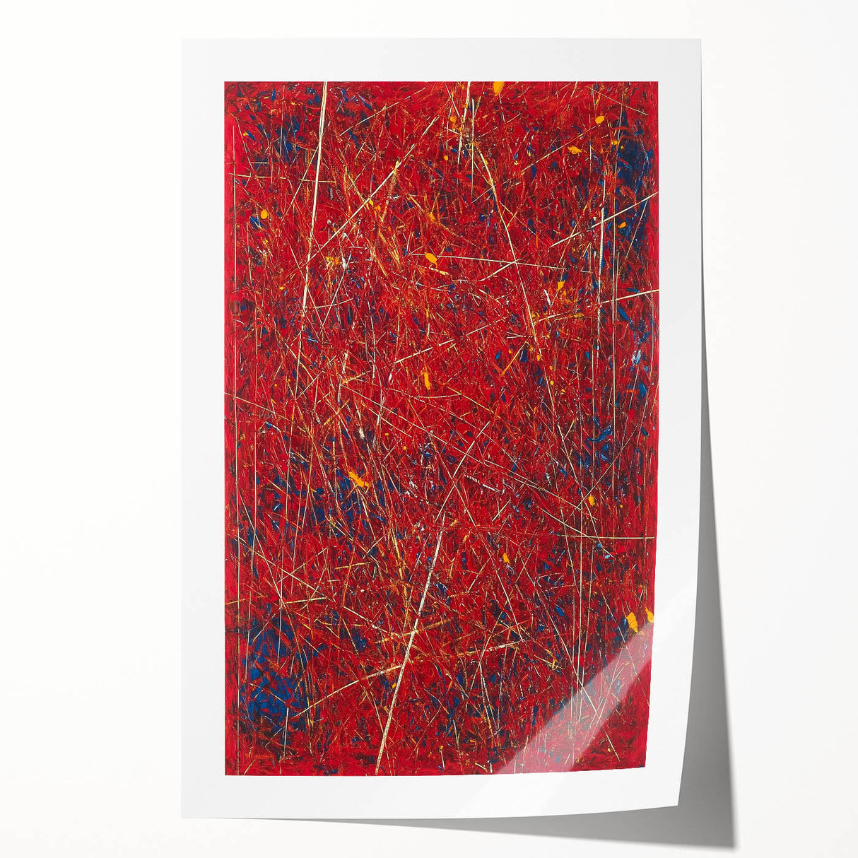 Fiery Abstract Expressionist Wall Art – Bold Red Canvas Print
