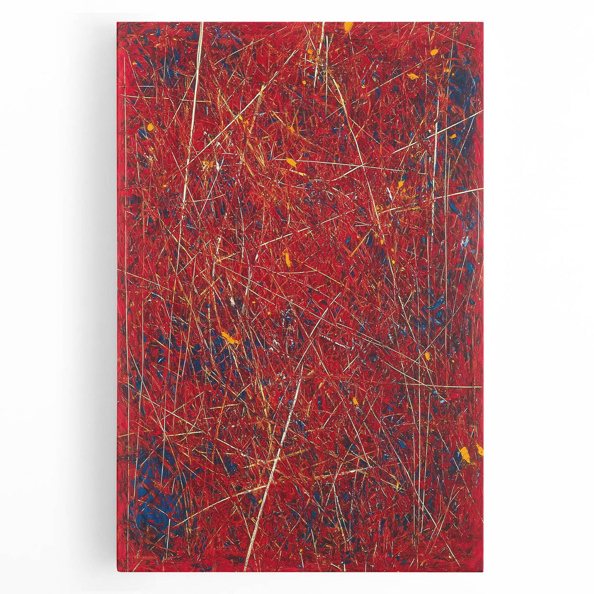 Fiery Abstract Expressionist Wall Art – Bold Red Canvas Print