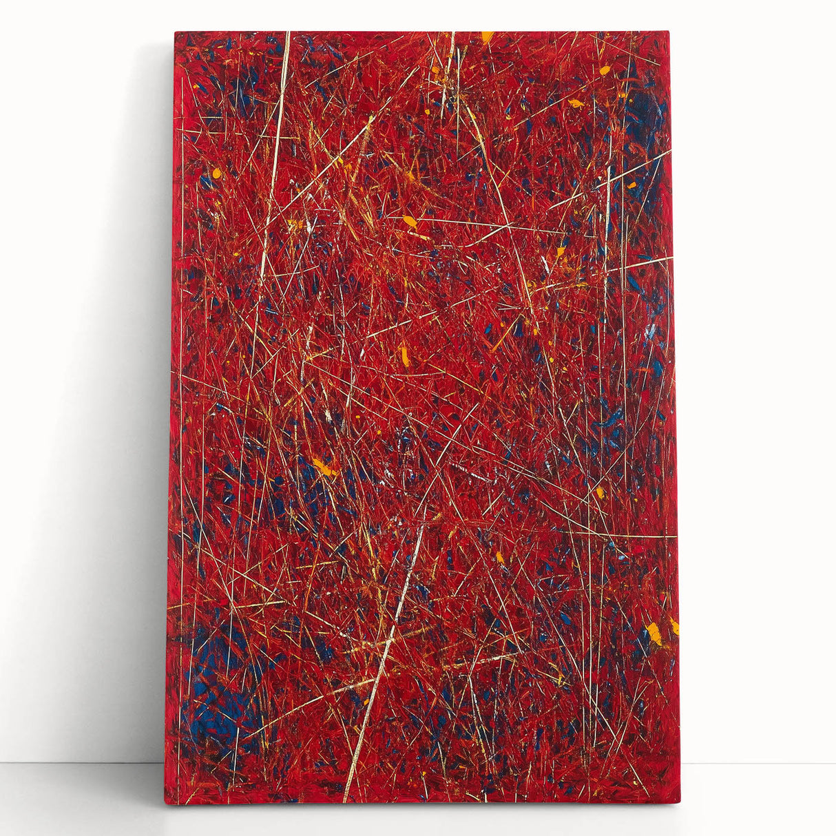 Fiery Abstract Expressionist Wall Art – Bold Red Canvas Print