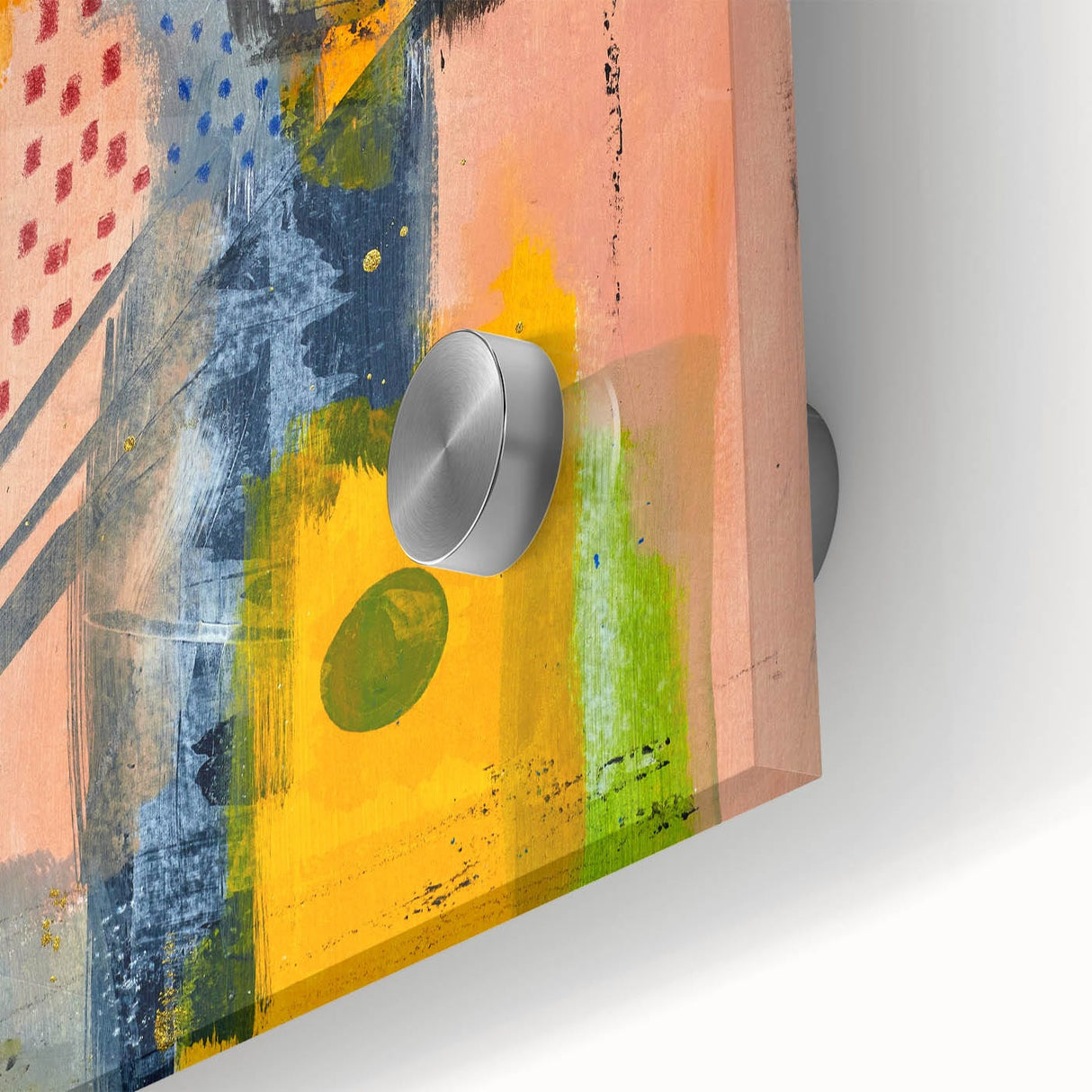Modern Art Prints – Bold Abstract Canvas in Mustard Yellow & Navy