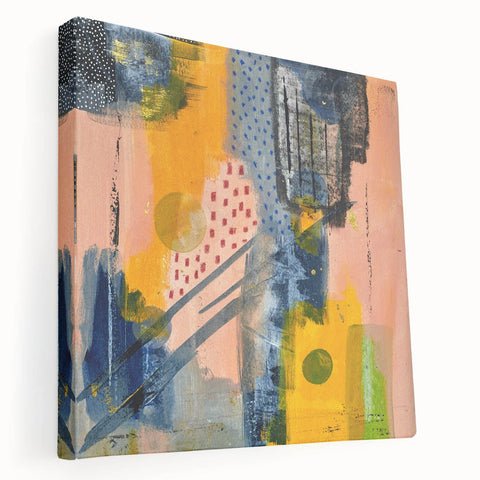Modern Art Prints – Bold Abstract Canvas in Mustard Yellow & Navy