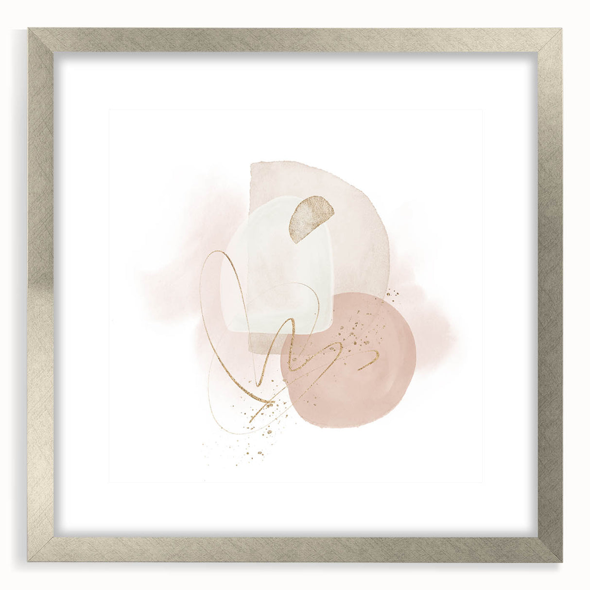 Contemporary minimalist wall art – soft beige and gold abstract print