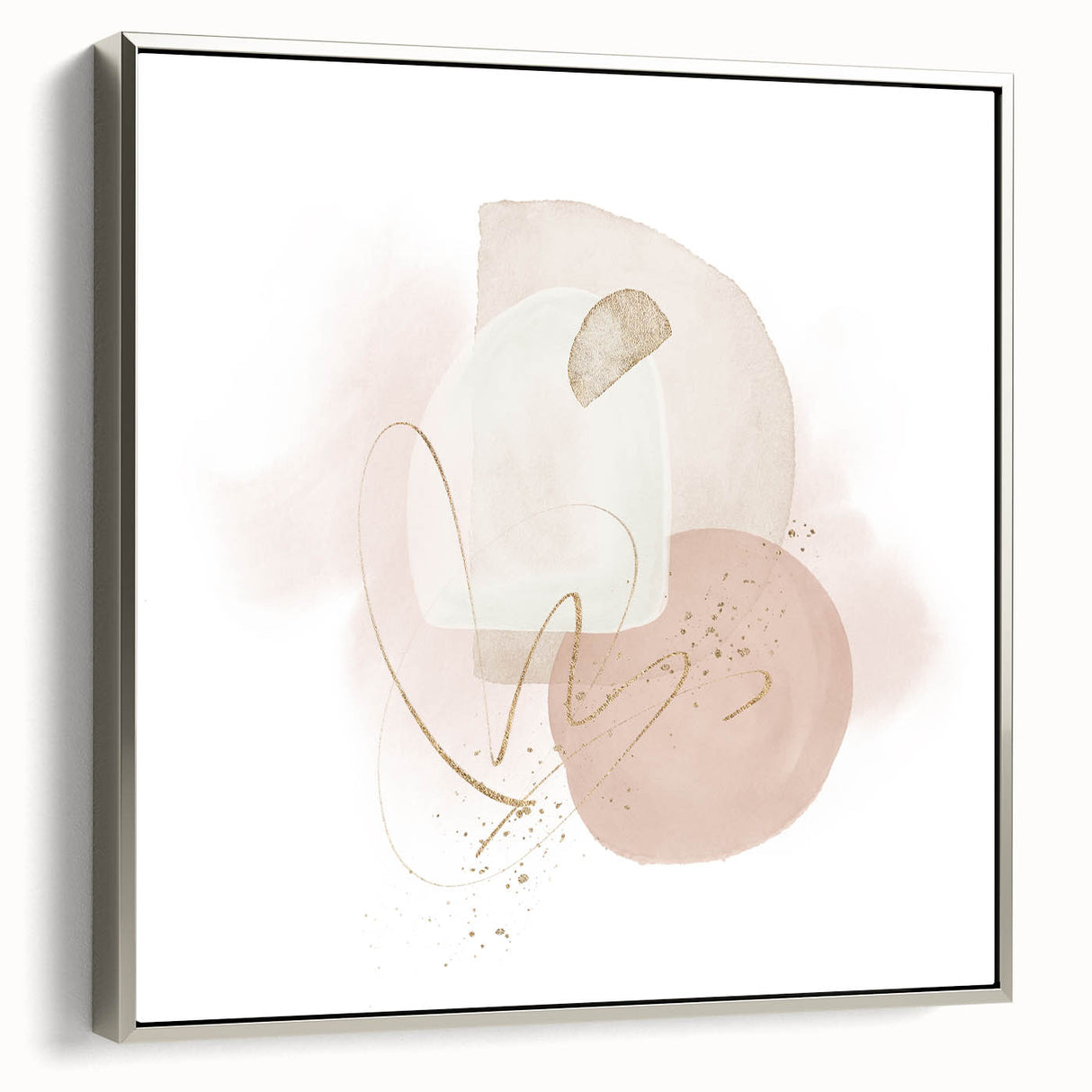 Contemporary minimalist wall art – soft beige and gold abstract print