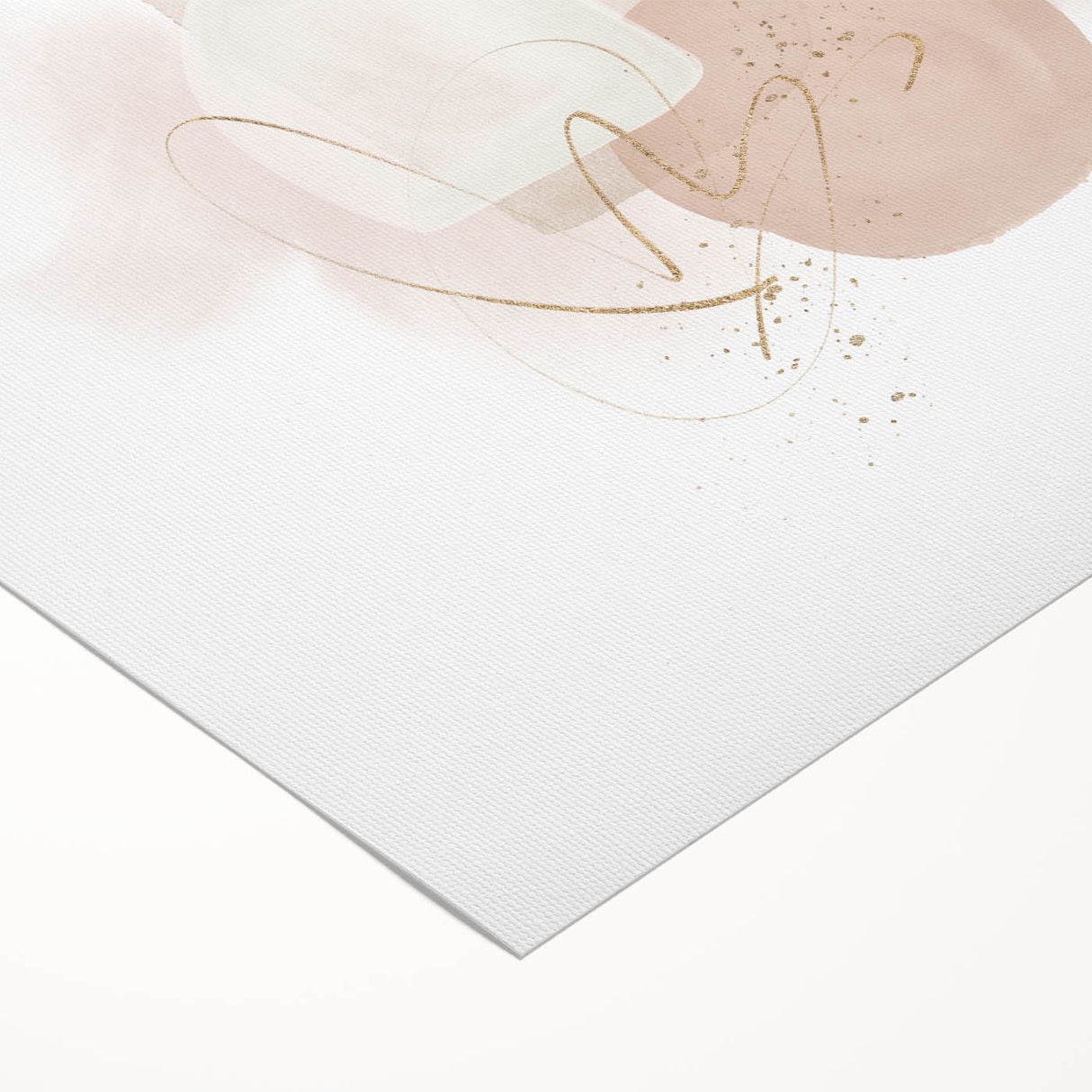 Contemporary minimalist wall art – soft beige and gold abstract print
