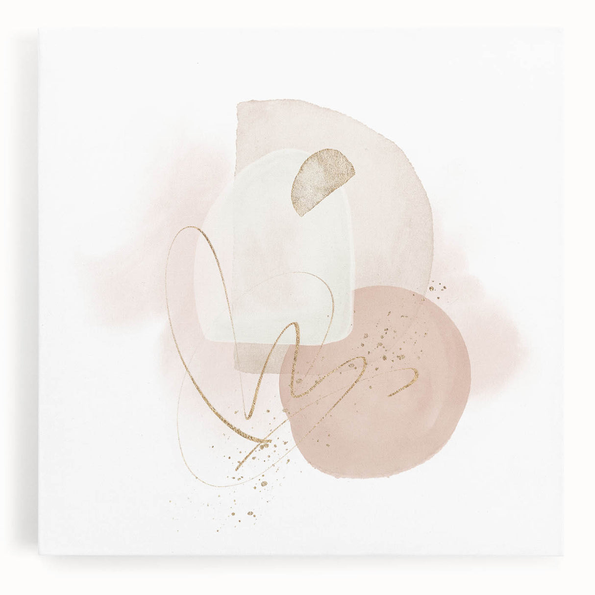 Contemporary minimalist wall art – soft beige and gold abstract print