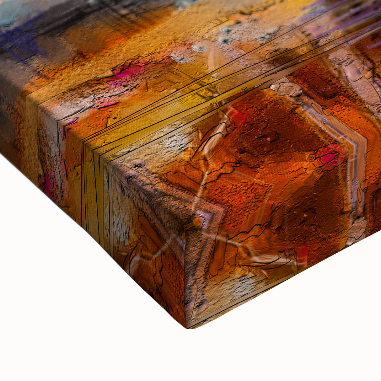 Abstract Minimalist Landscape Paintings – Autumn Forest Reflection