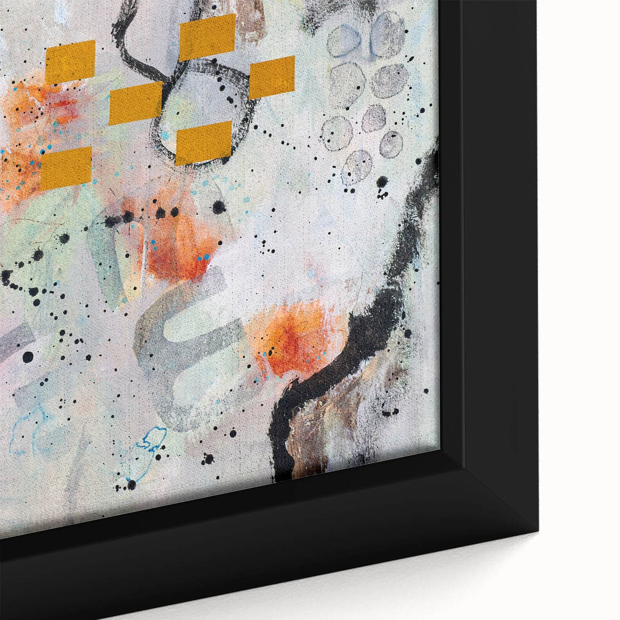 Large Abstract Wall Art – Expressive Modern Painting in Gray & Mustard