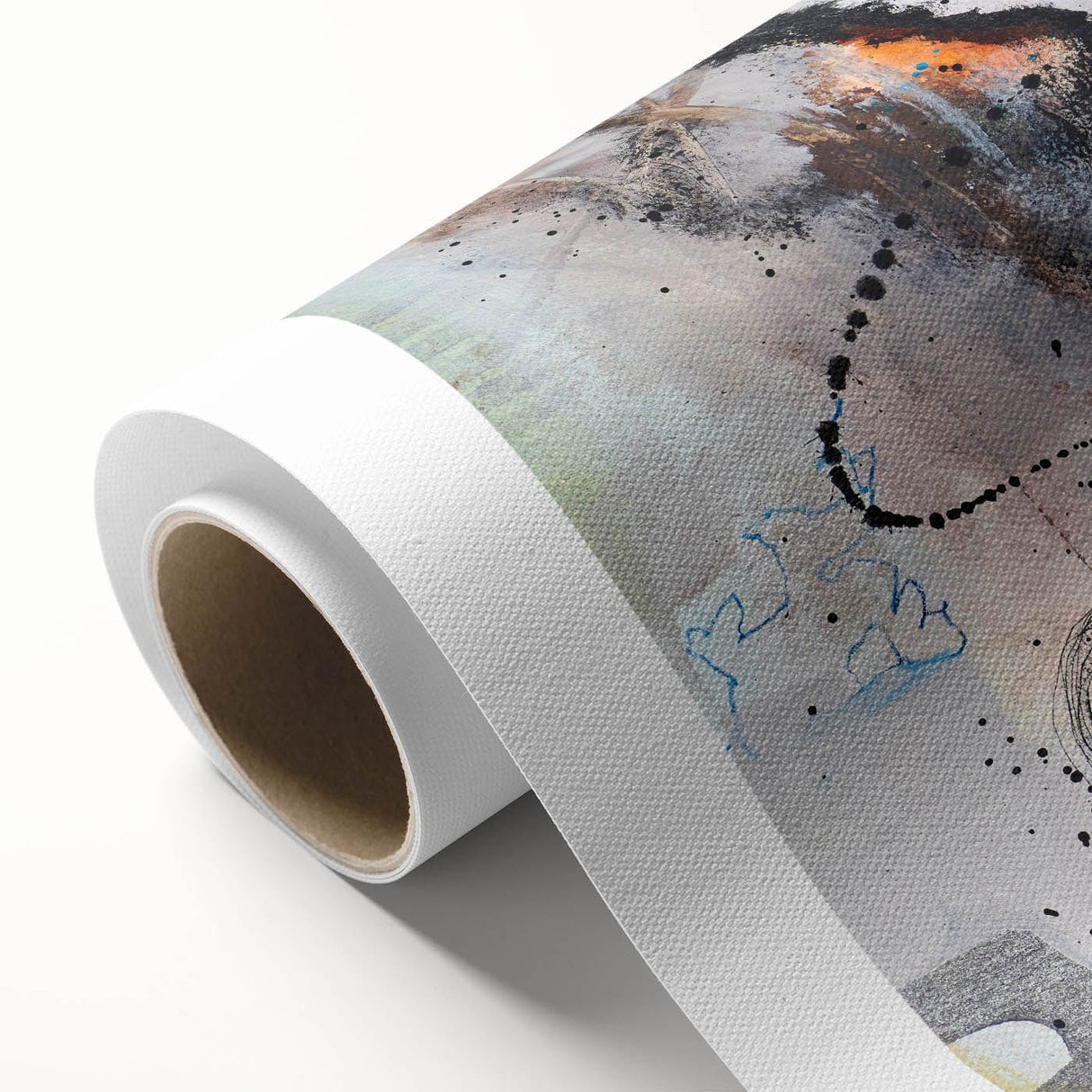 Large Abstract Wall Art – Expressive Modern Painting in Gray & Mustard