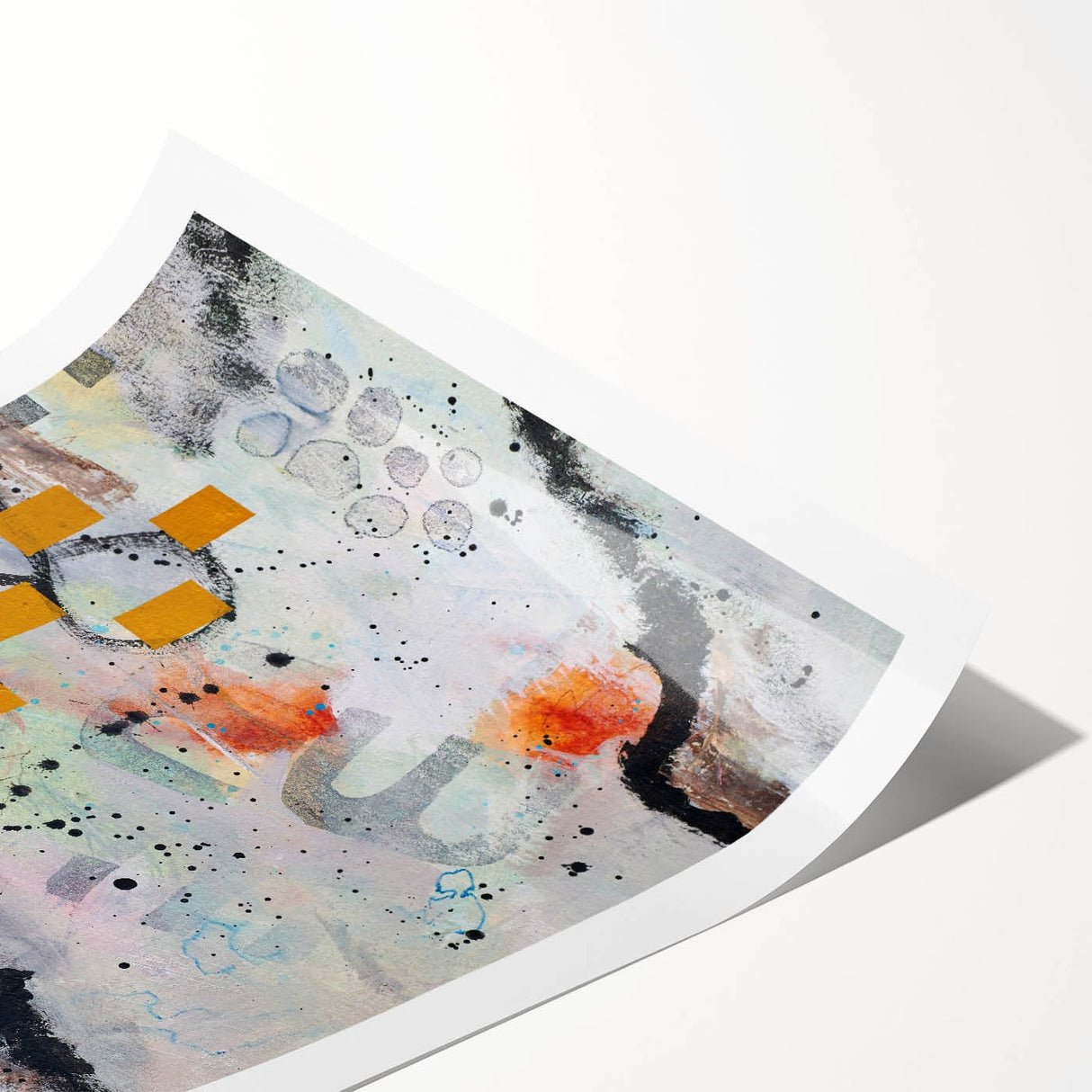 Large Abstract Wall Art – Expressive Modern Painting in Gray & Mustard