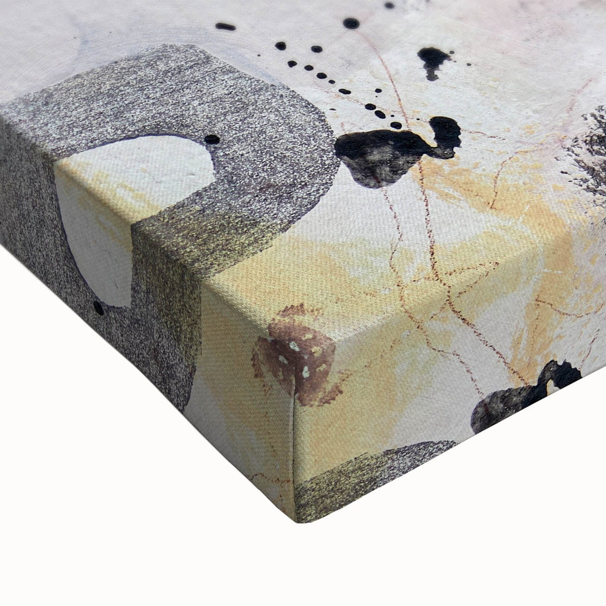 Large Abstract Wall Art – Expressive Modern Painting in Gray & Mustard