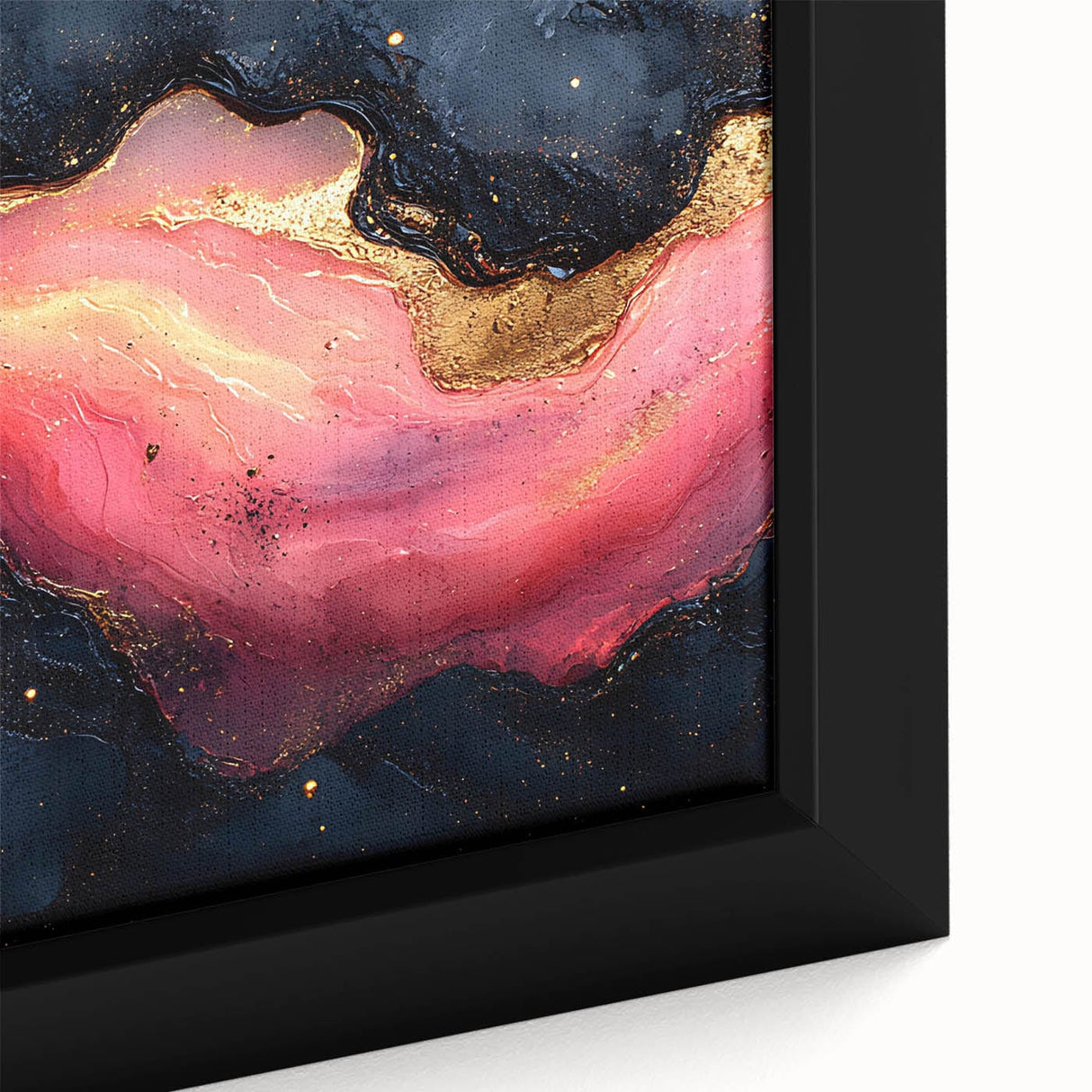 Fiery Passion Fluid Acrylic Art – Red, Black & Gold Wall Decor