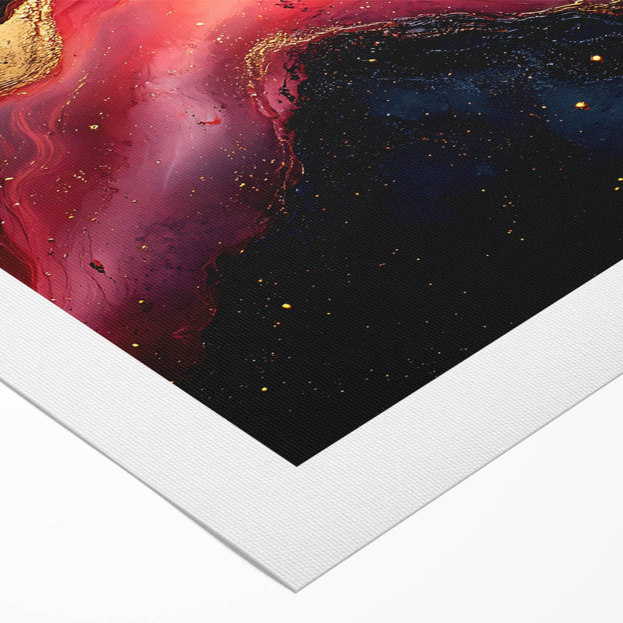 Fiery Passion Fluid Acrylic Art – Red, Black & Gold Wall Decor