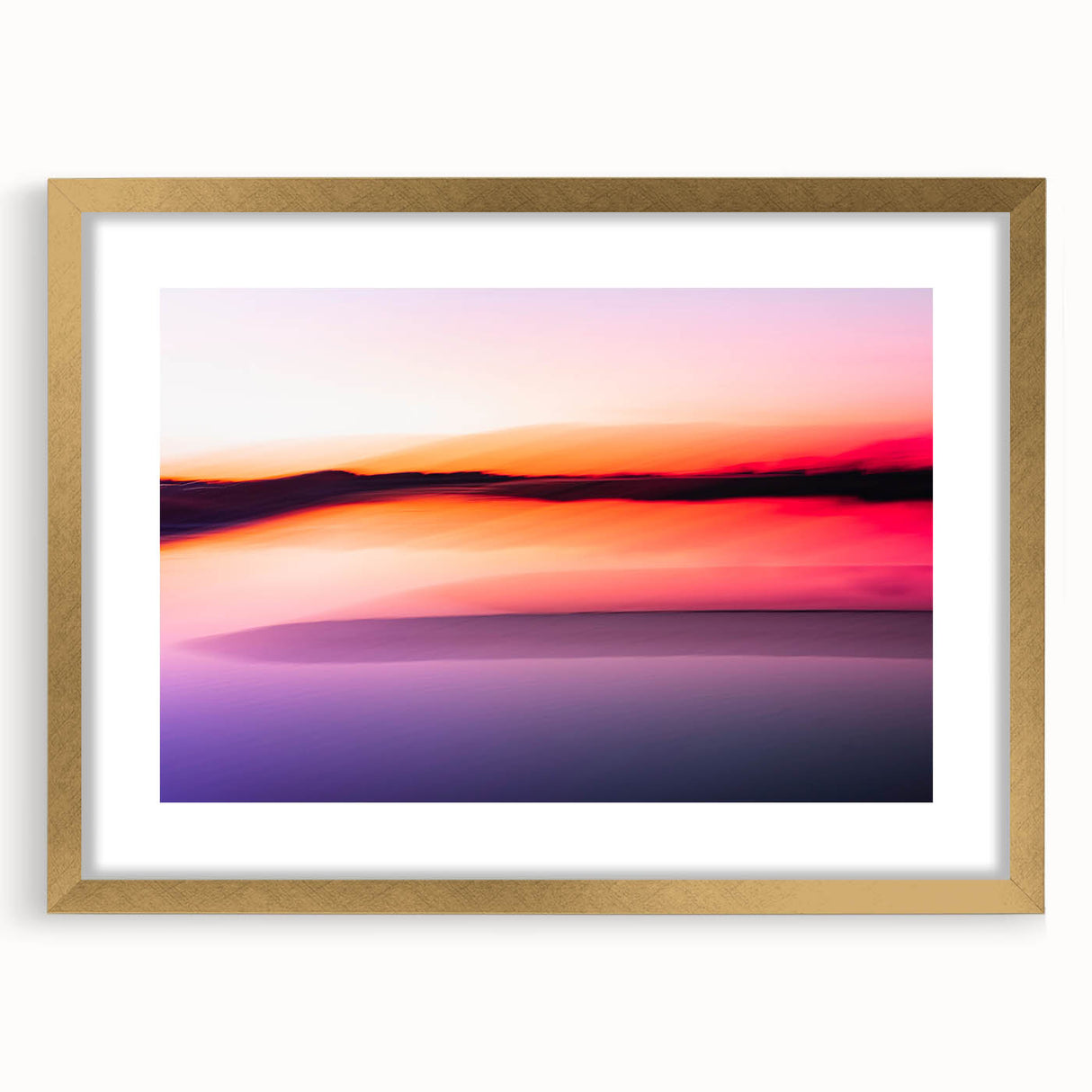 Minimalist Coastal Landscape Art – Blurred Sunset Over Water