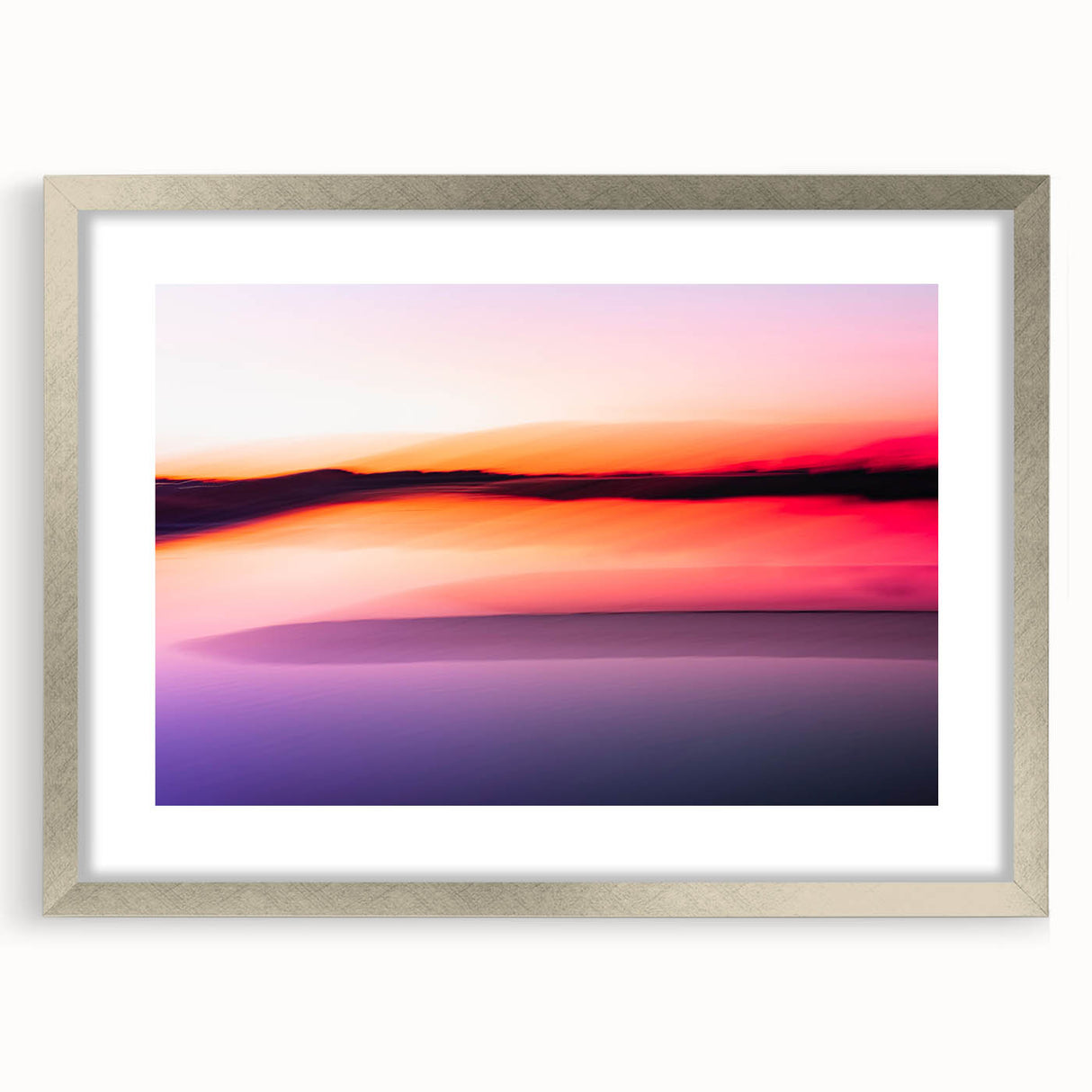 Minimalist Coastal Landscape Art – Blurred Sunset Over Water