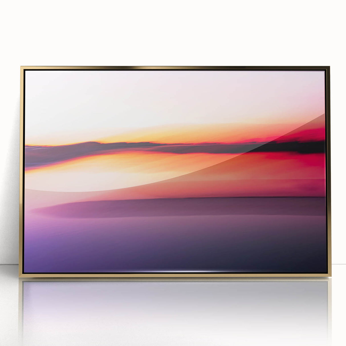 Minimalist Coastal Landscape Art – Blurred Sunset Over Water