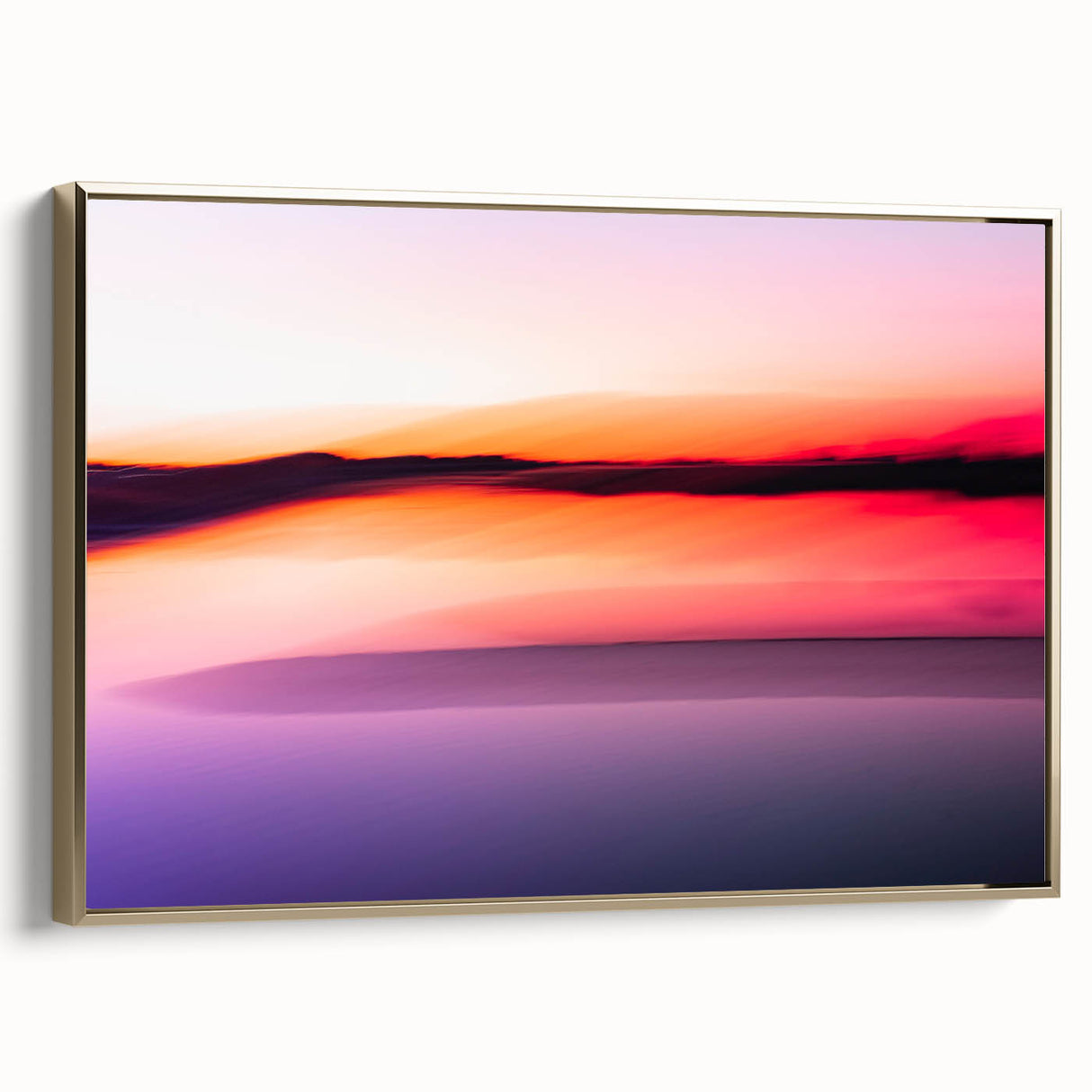 Minimalist Coastal Landscape Art – Blurred Sunset Over Water
