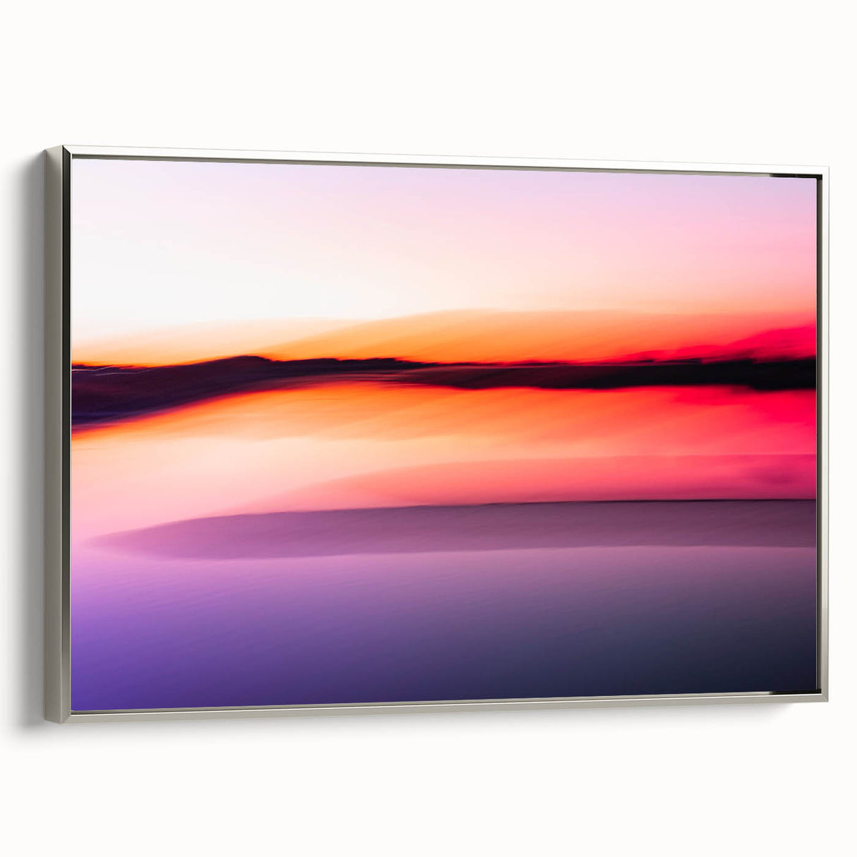 Minimalist Coastal Landscape Art – Blurred Sunset Over Water
