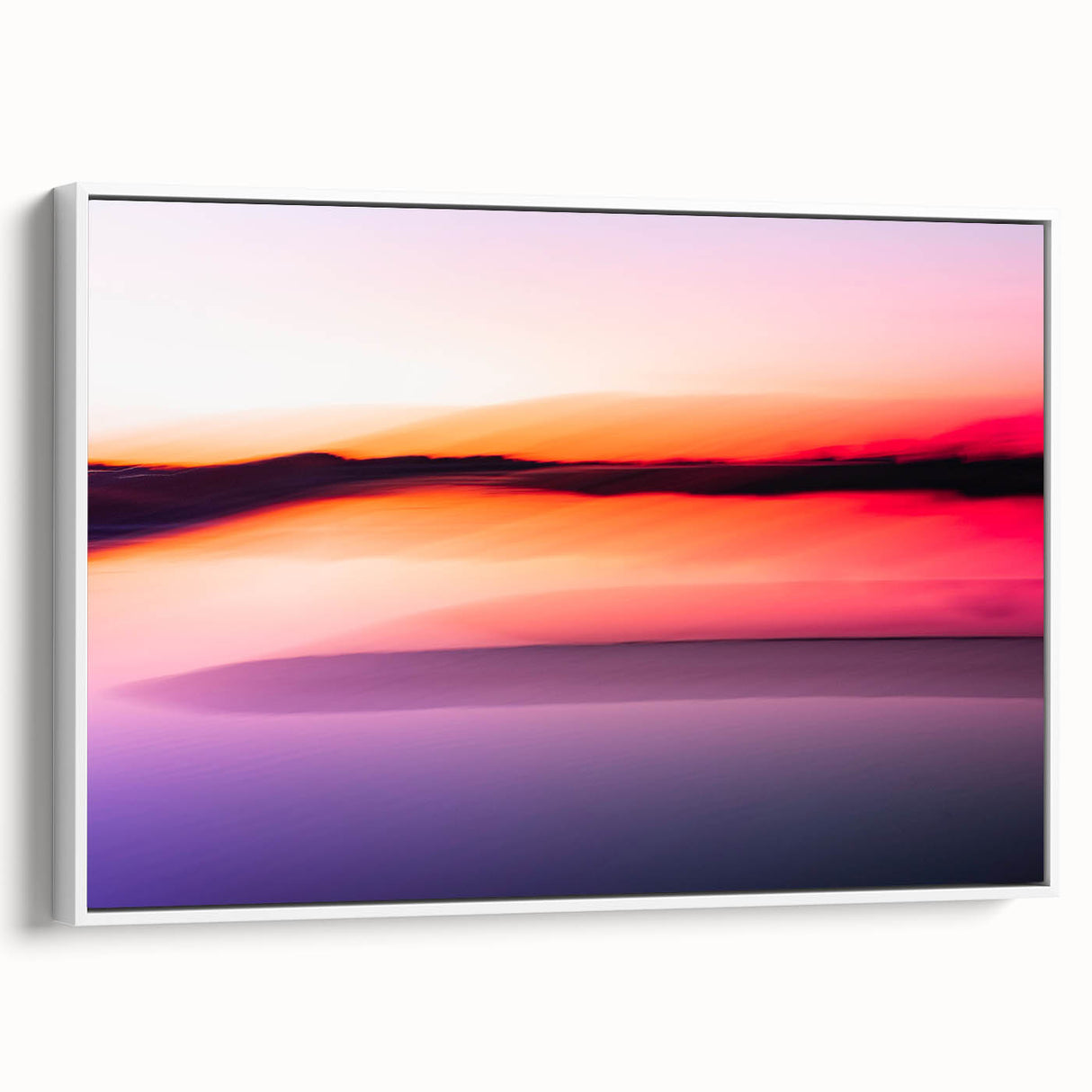 Minimalist Coastal Landscape Art – Blurred Sunset Over Water